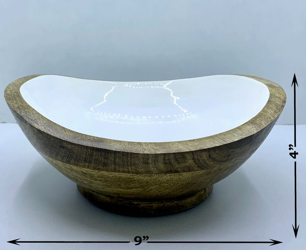 Mini Wooden Serving Bowl with 3 towels