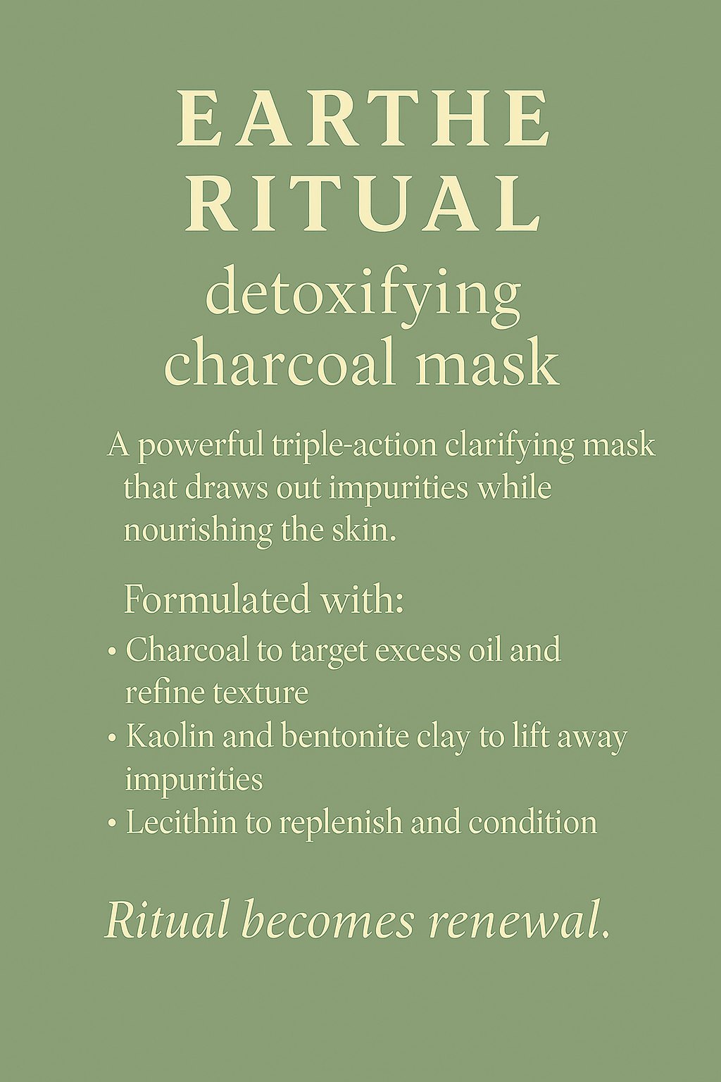 EARTHE RITUAL / Detoxifying Charcoal Mask