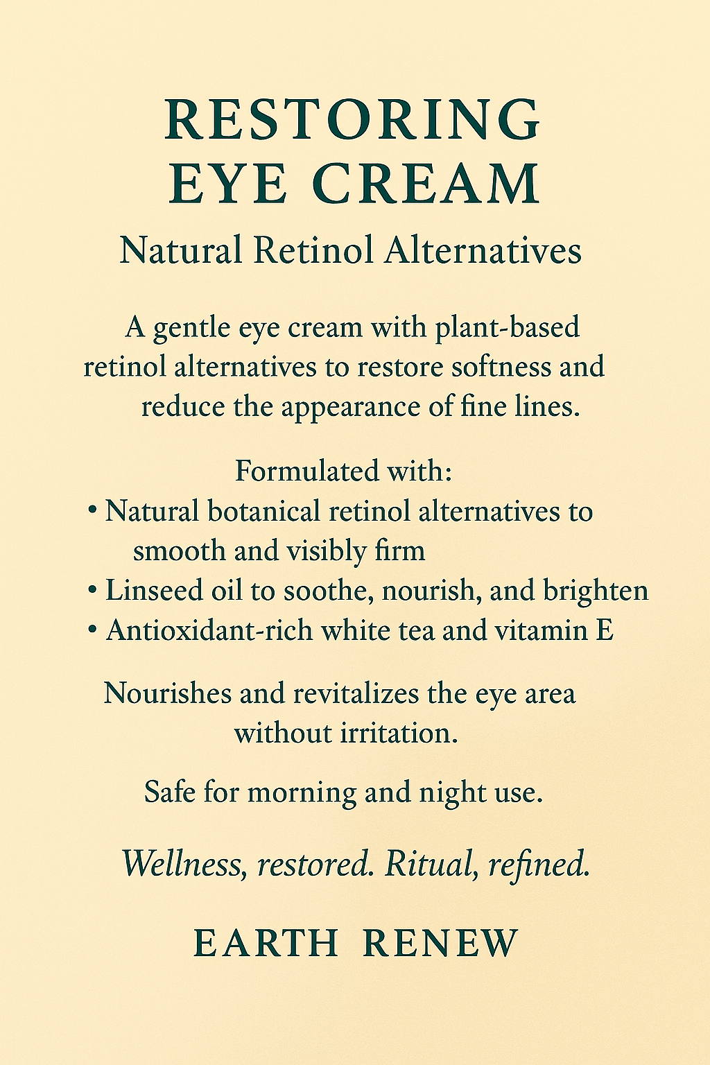 EARTHE RENEW / Restoring Eye Cream