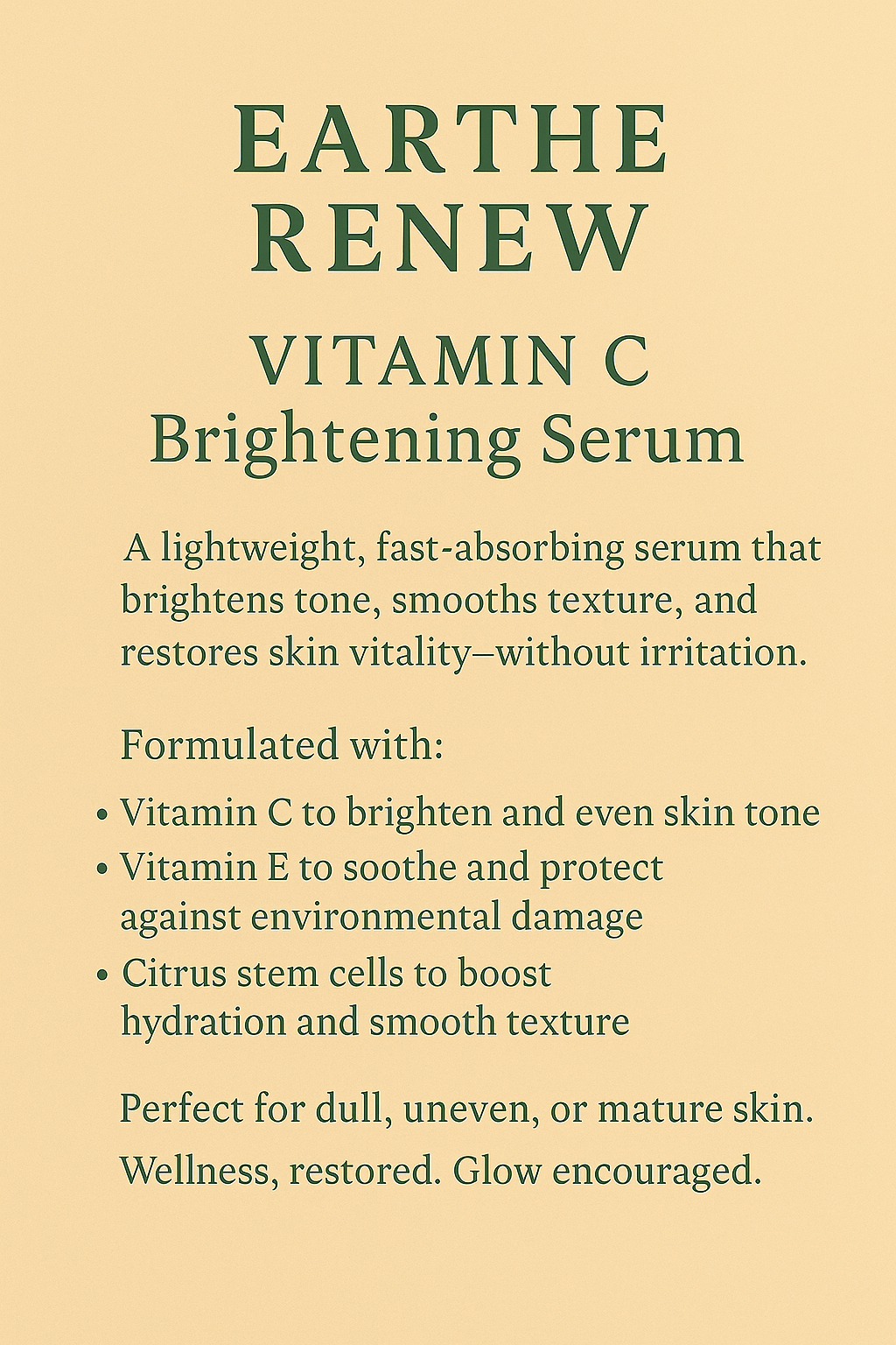 EARTHE RENEW / Vitamin C Brightening Serum