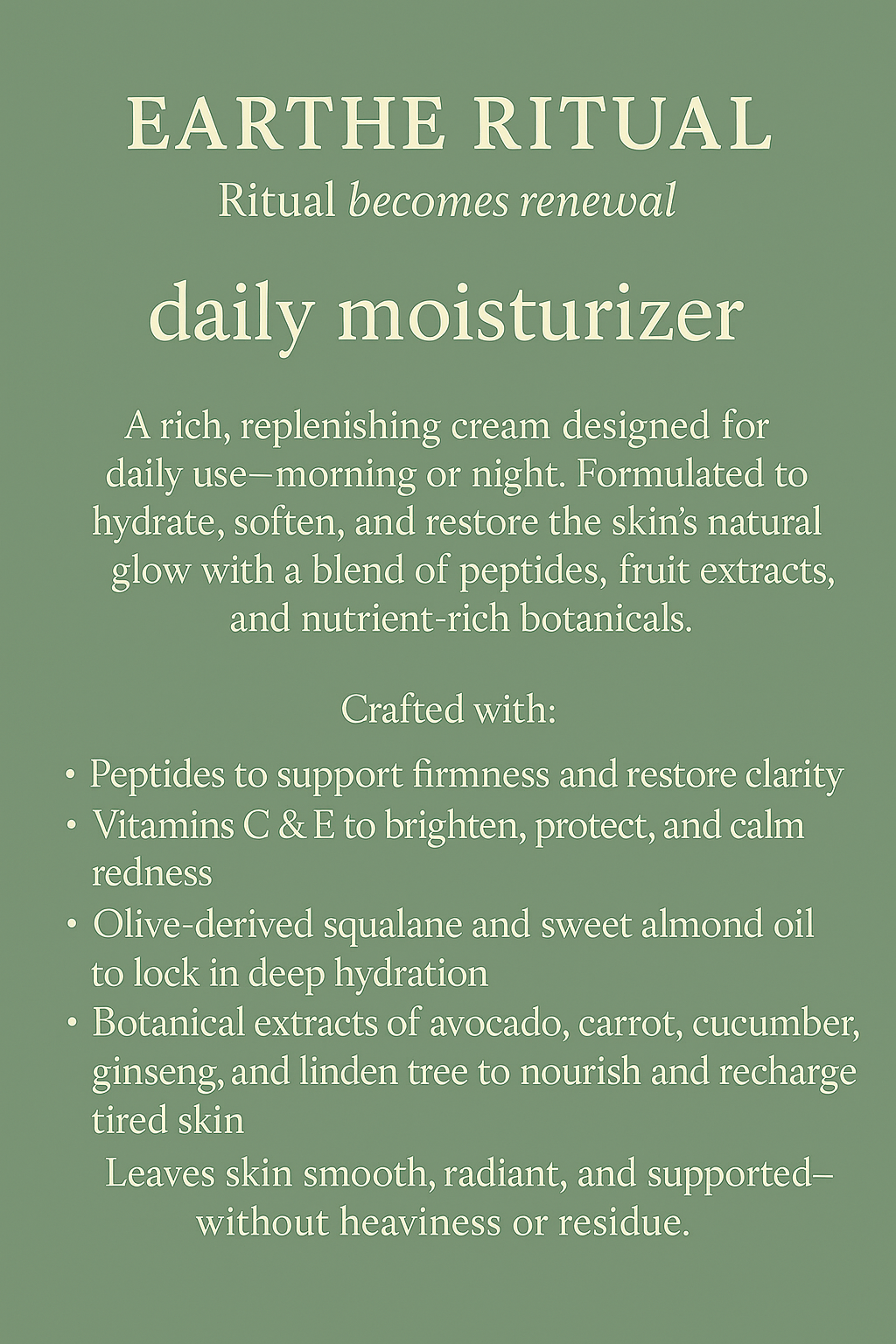 EARTHE RiTUAL / Daily Moisturizer